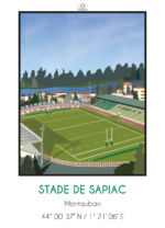 cadeau pour les fans de Montauban affiche rugby déco