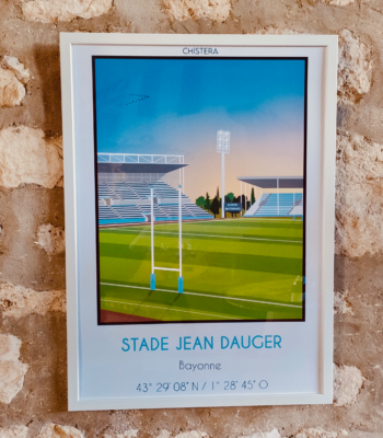 affiche déco Bayonne jean danger rugby fans