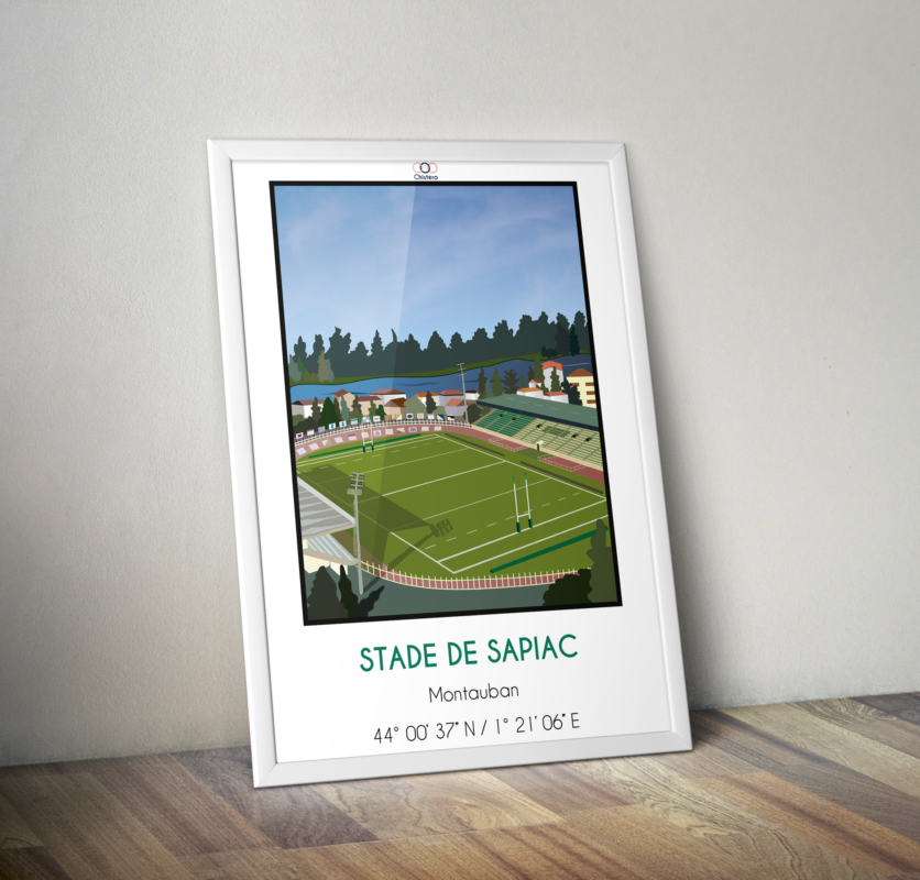 affiche déco stade Sapiac rugby