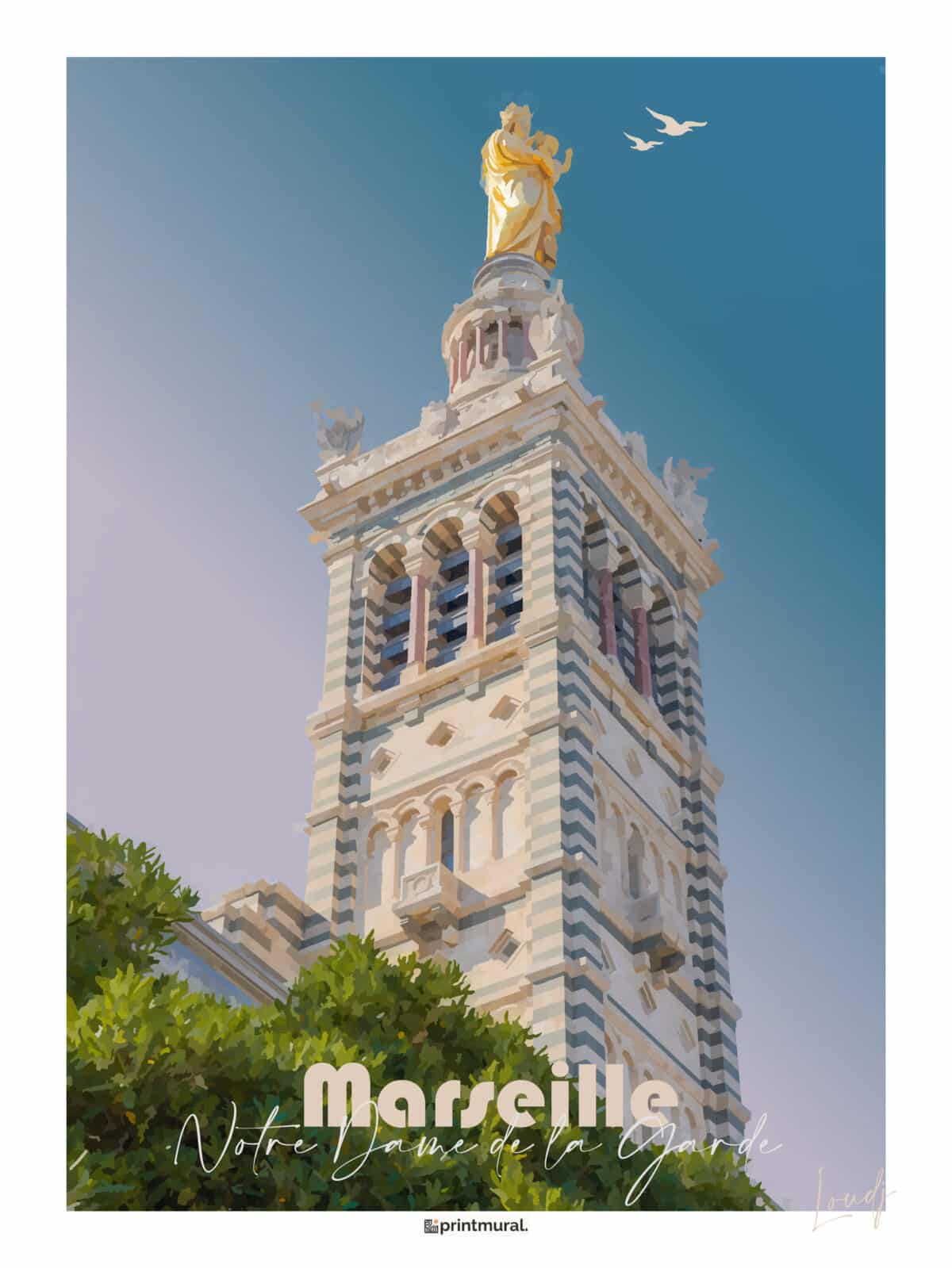 Affiche Marseille Notre Dame de la Garde