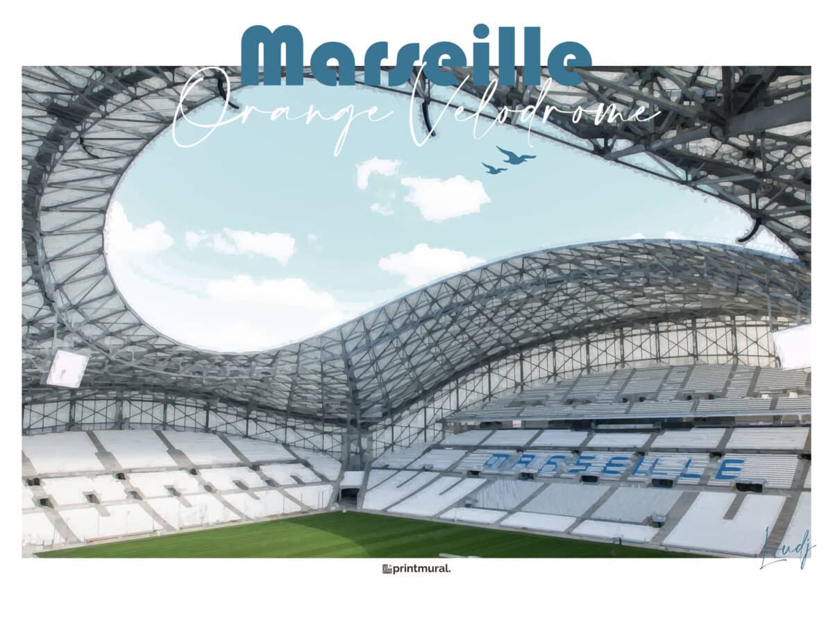 Affiche Marseille Stade Orange Vélodrome Intérieur