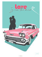 Affiche Love is in the air - Love - Amour - Romantisme - Bleu - rose