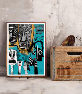 Affiche Graffiti "Visages Abstraits" Street Art