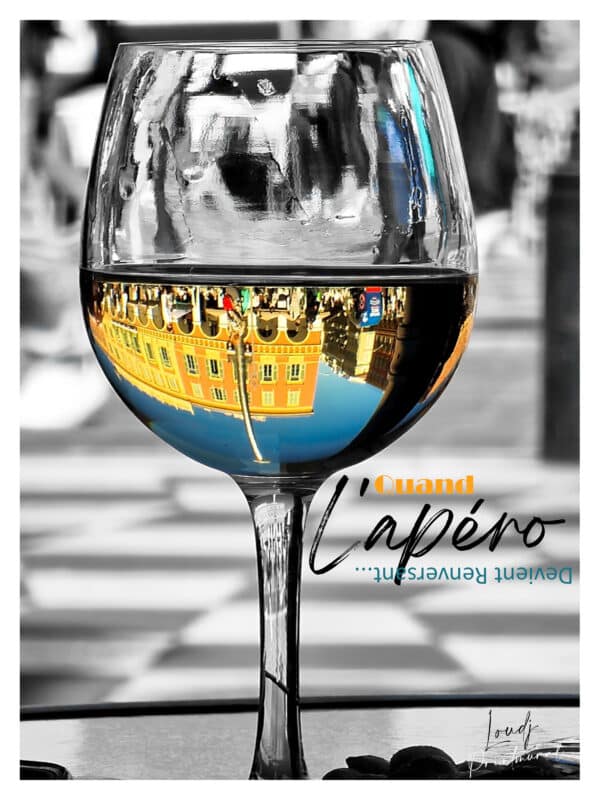 Affiche Apéro Renversant Place Massena Nice Verre de vin