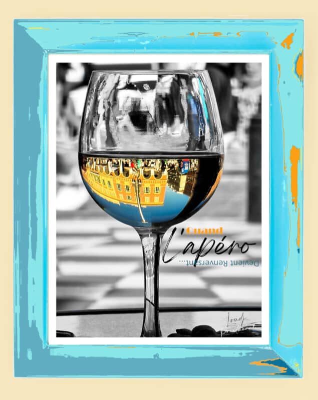 Affiche Apéro Renversant Place Massena Nice Verre de Vin