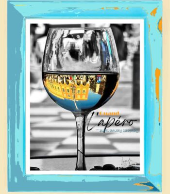 Affiche Apéro Renversant Place Massena Nice Verre de Vin