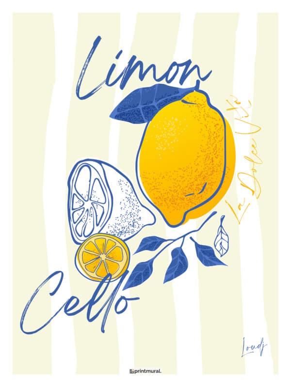 Affiche Limoncello - Citron - Dolce Vita - Limon Cello