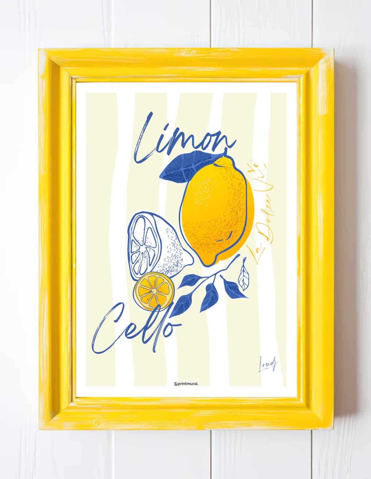 Affiche Limoncello - Dolce Vita - Citron - Citrons - Italia - Italie - Italy - Jaune