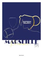 Affiche Marseille Provence By Loudj - Ricard, Skyline Marseille, Bonne mère, boule de pétanque